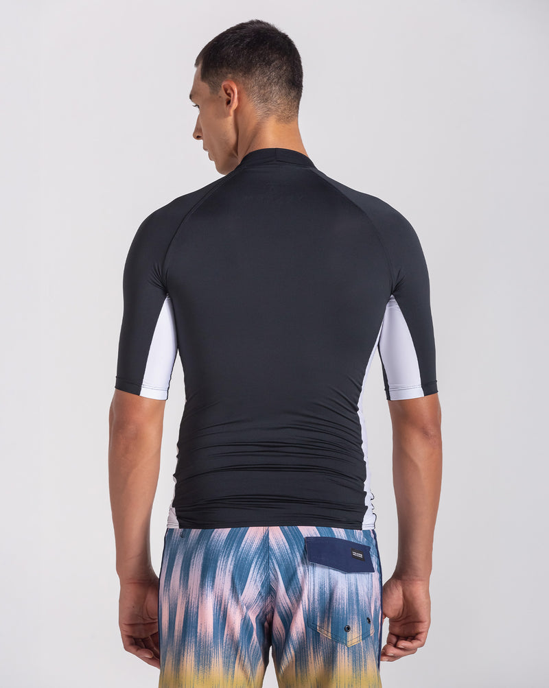 Lycra Volcom Lido Solid Preta Manga Curta