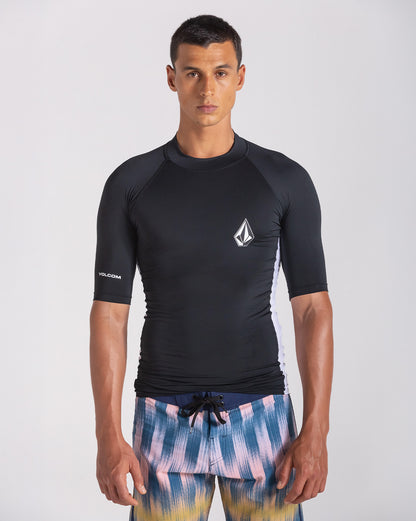 Lycra Volcom Lido Solid Preta Manga Curta