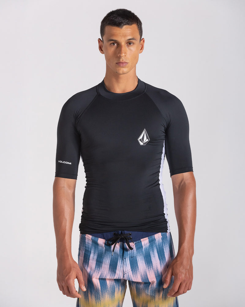 Lycra Volcom Lido Solid Preta Manga Curta