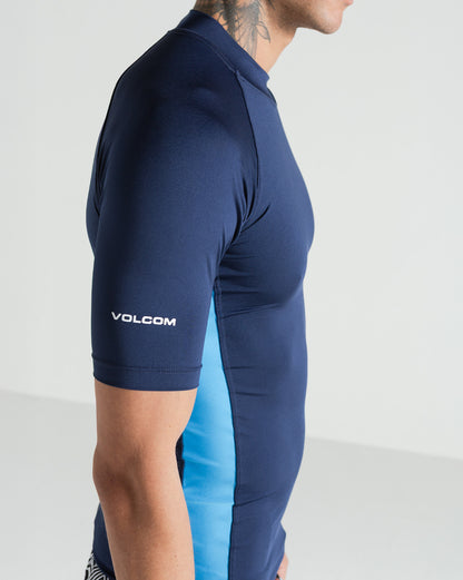 Lycra Volcom Lido Solid Azul Marinho Manga Curta