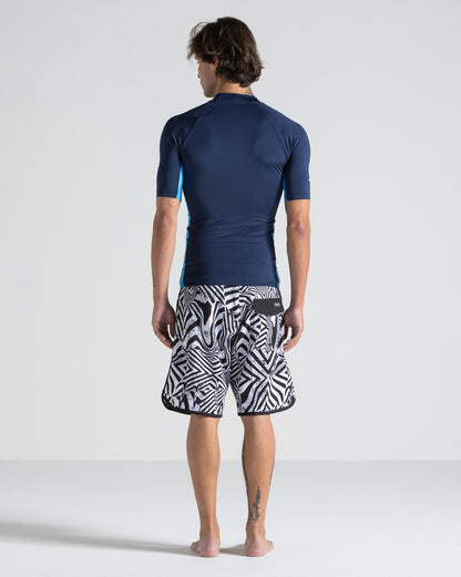 Lycra Volcom Lido Solid Azul Marinho Manga Curta