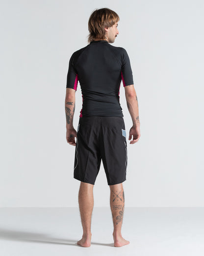 Lycra Manga Curta Volcom Lido Solid Preta