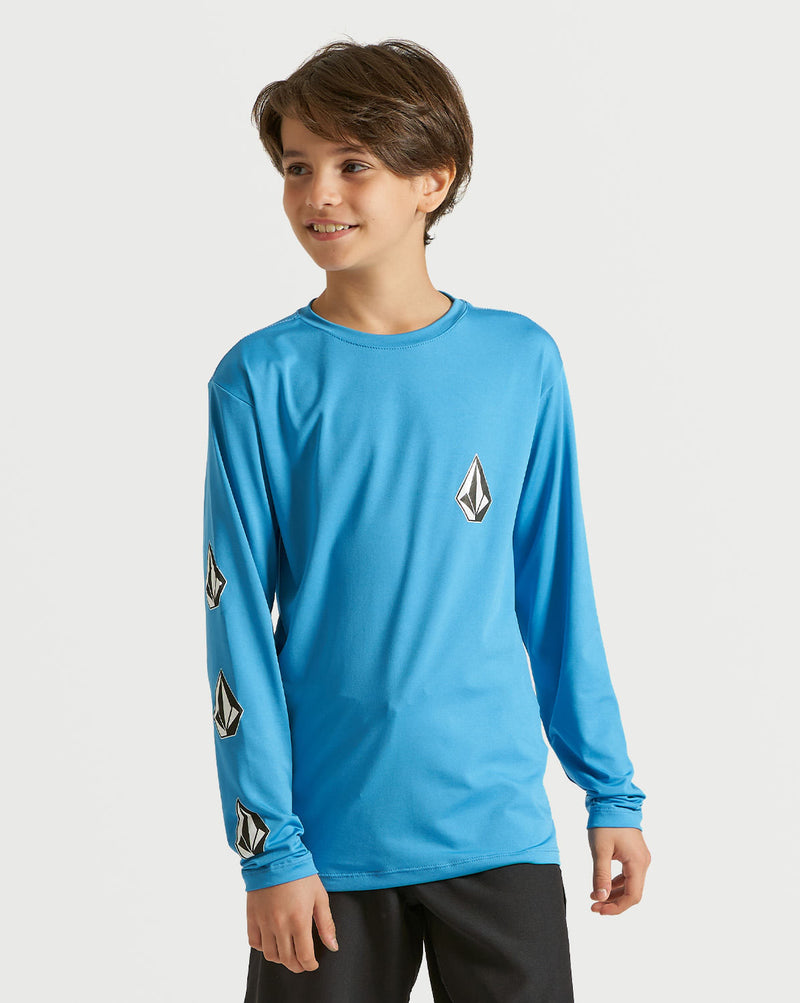 Lycra Volcom Manga Longa Iconic Stone Juvenil Azul