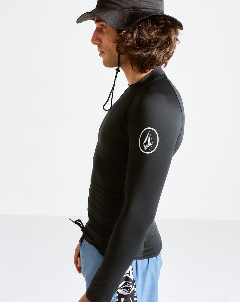 Lycra Volcom Manga Longa Circle Stone Preta