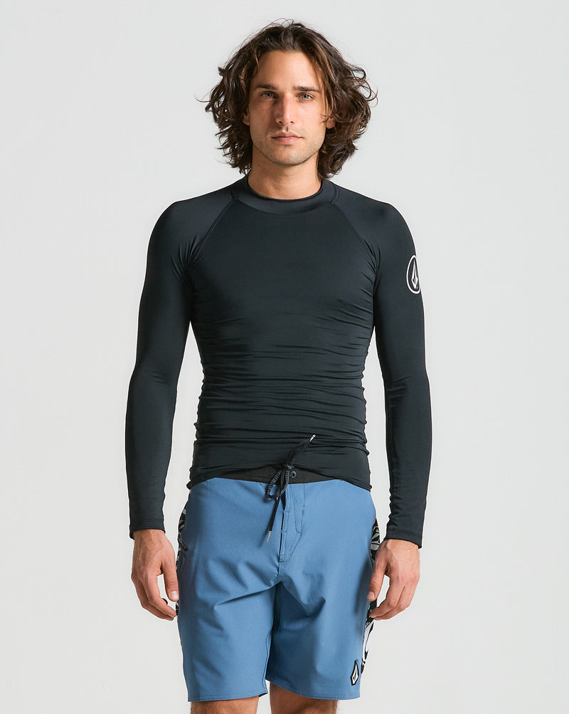 Lycra Volcom Manga Longa Circle Stone Preta