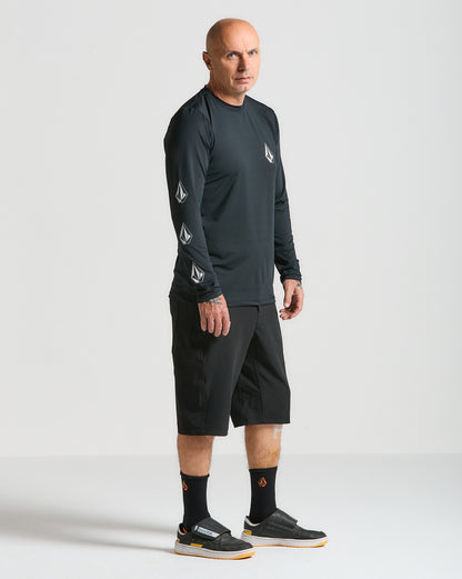 Lycra Volcom Manga Longa Iconic Stone Preta