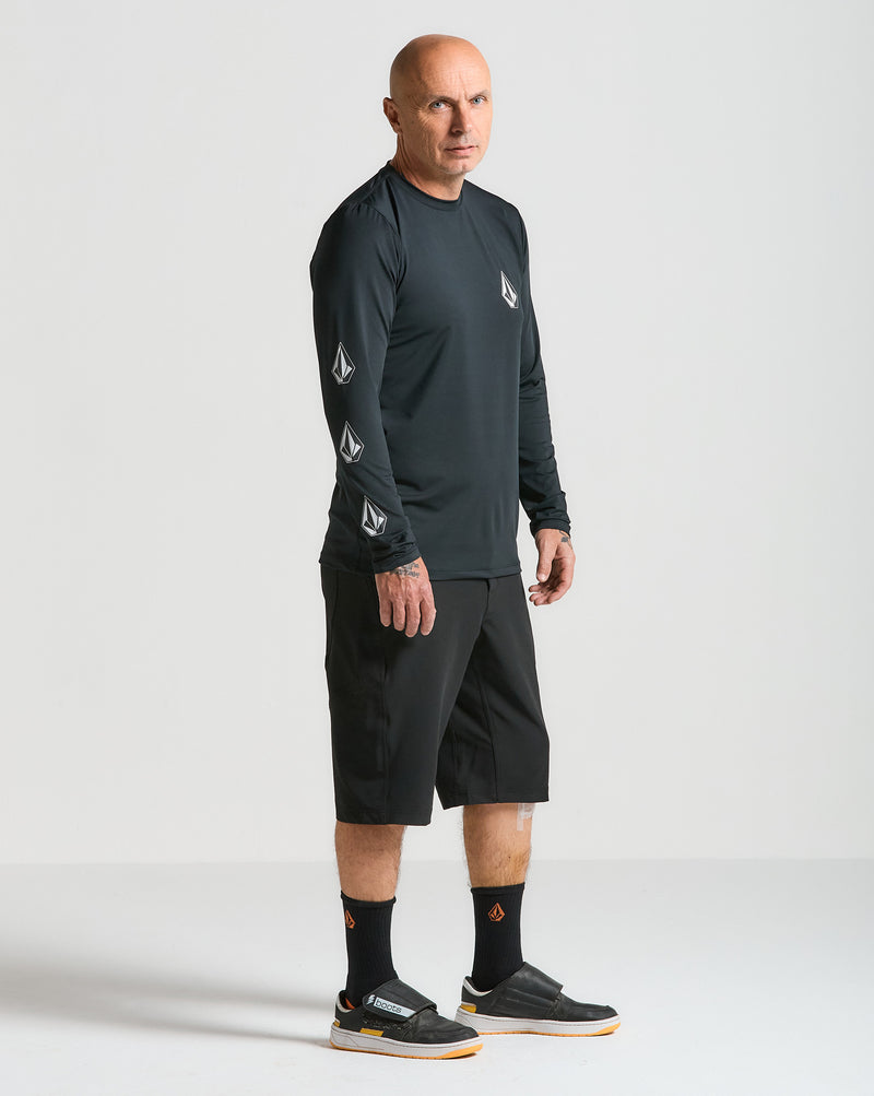 Lycra Volcom Manga Longa Iconic Stone Preta