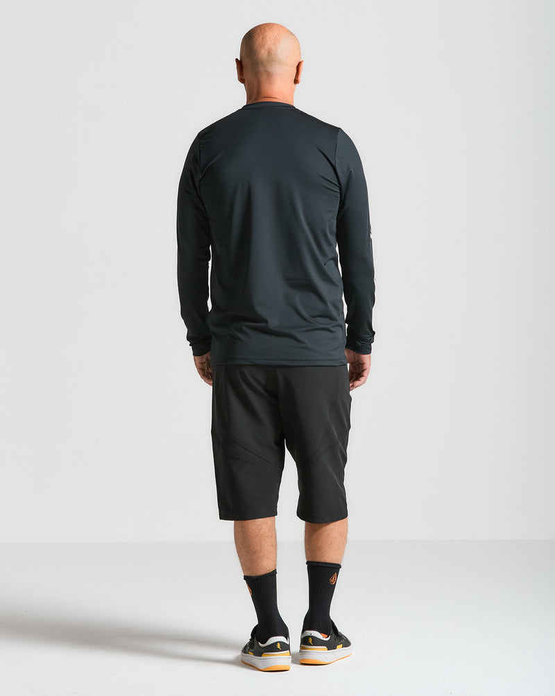 Lycra Volcom Manga Longa Iconic Stone Preta