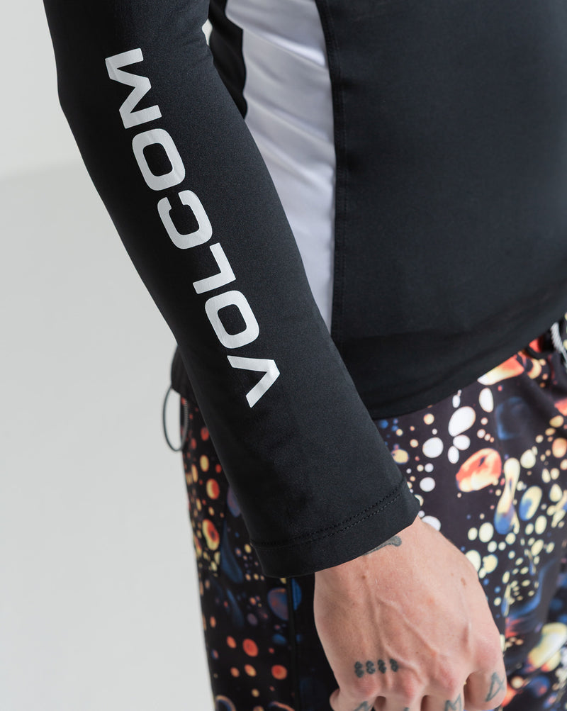 Lycra Volcom Lido Solid Preta Manga Longa