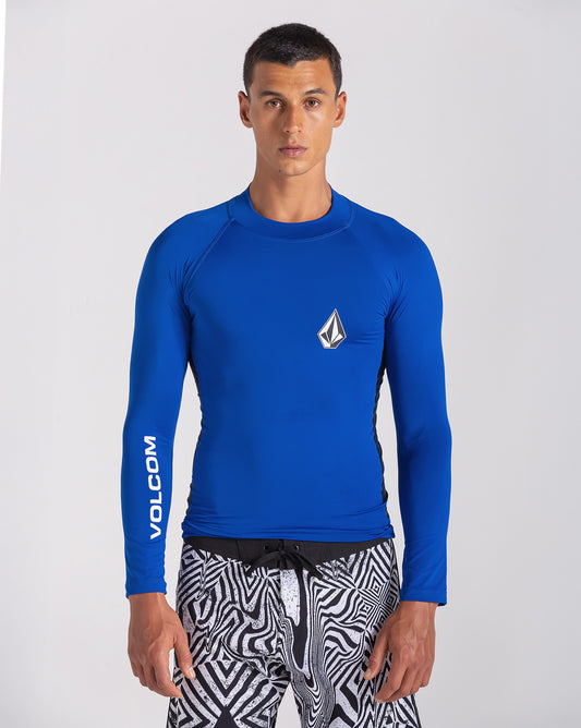 Lycra Volcom Lido Solid Azul Manga Longa