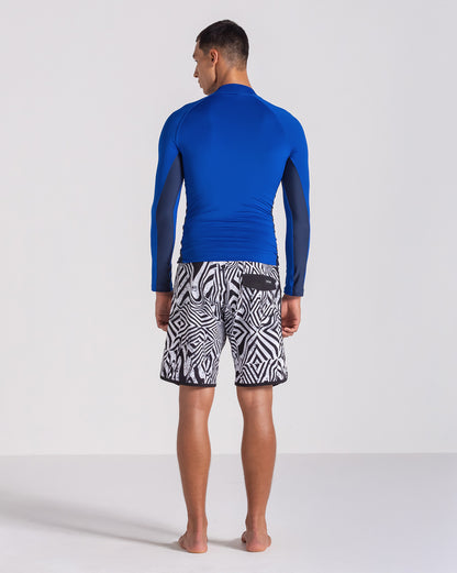 Lycra Volcom Lido Solid Azul Manga Longa