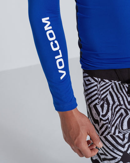 Lycra Volcom Lido Solid Azul Manga Longa