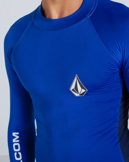 Lycra Volcom Lido Solid Azul Manga Longa