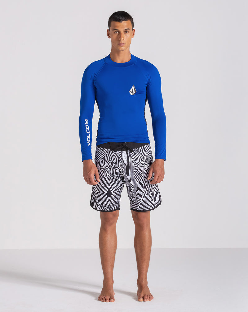 Lycra Volcom Lido Solid Azul Manga Longa