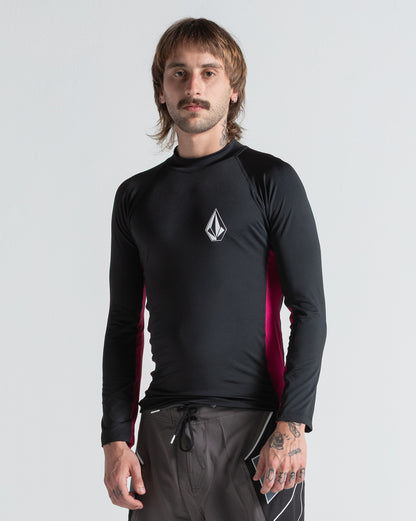 Lycra Manga Longa Volcom Lido Solid Preta