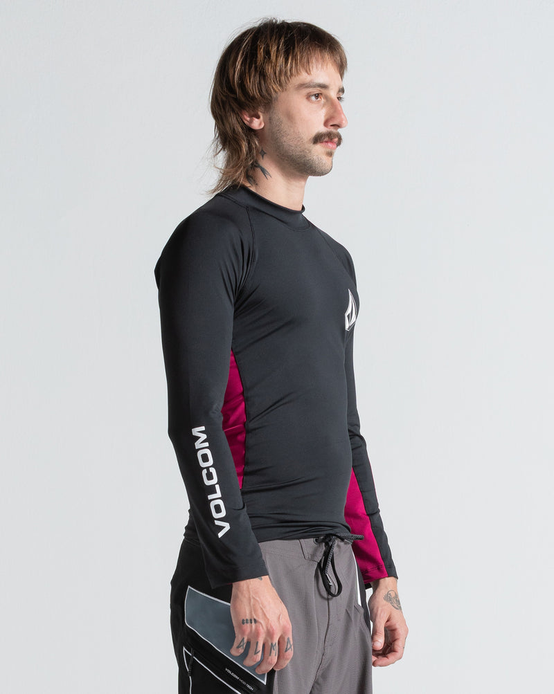 Lycra Manga Longa Volcom Lido Solid Preta