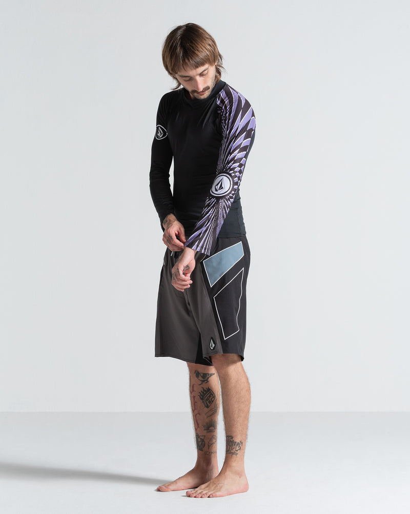 Lycra Manga Longa Volcom Spiral Stone Preta