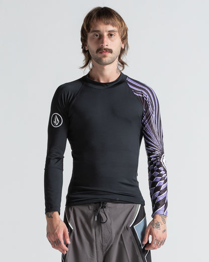 Lycra Manga Longa Volcom Spiral Stone Preta