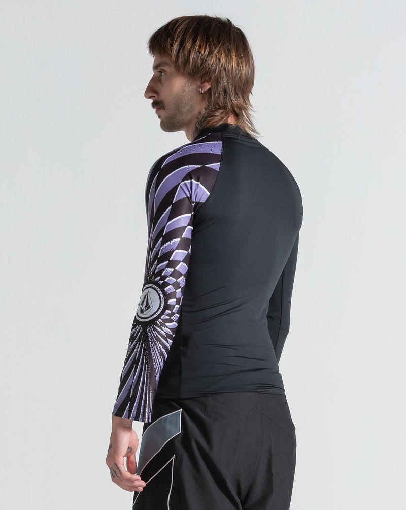 Lycra Manga Longa Volcom Spiral Stone Preta