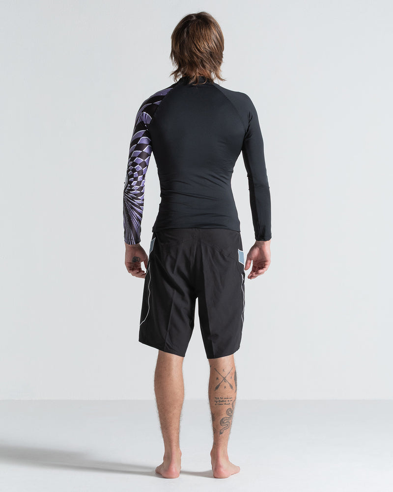 Lycra Manga Longa Volcom Spiral Stone Preta