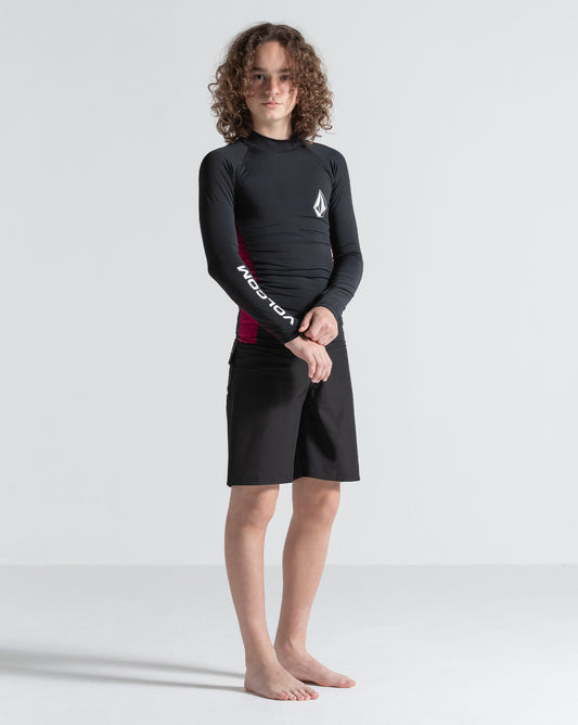 Lycra Manga Longa Volcom Lido Solid Preta