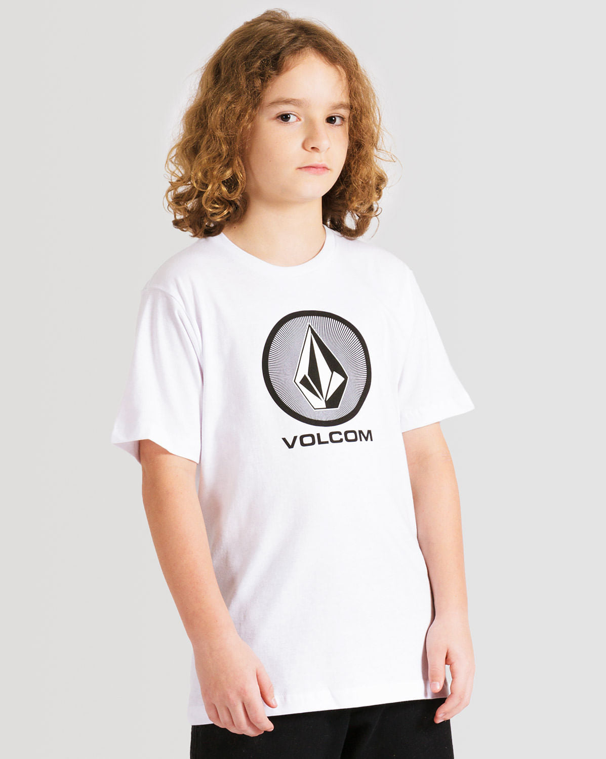 Camiseta Volcom Regular Manga Curta Crypticstone Branca