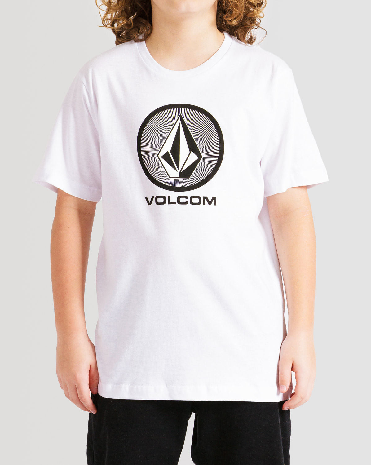 Camiseta Volcom Regular Manga Curta Crypticstone Branca