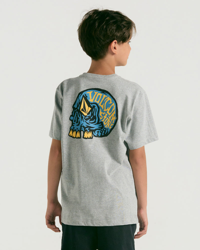Camiseta Volcom Regular Eye Colades Juvenil Cinza
