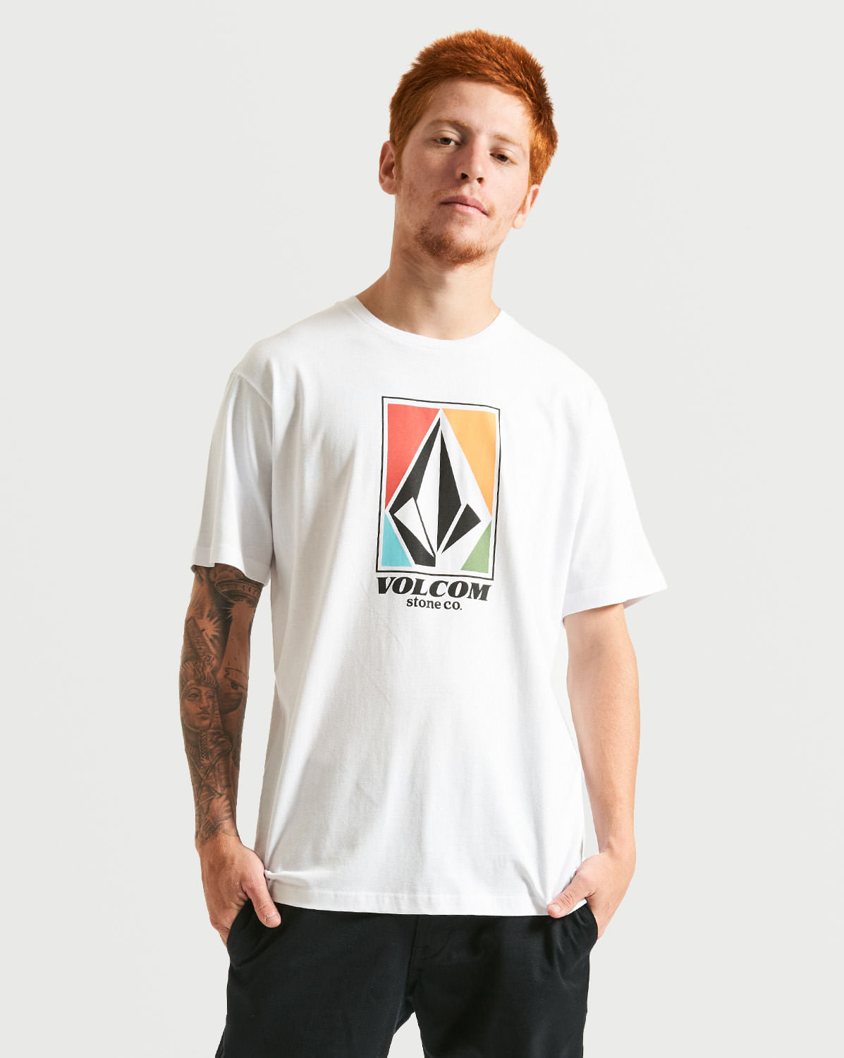 Camiseta Volcom Regular Fourup Branca