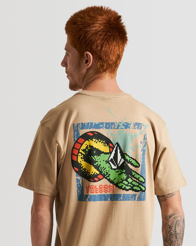 Camiseta Volcom Regular Digital Dimension Bege