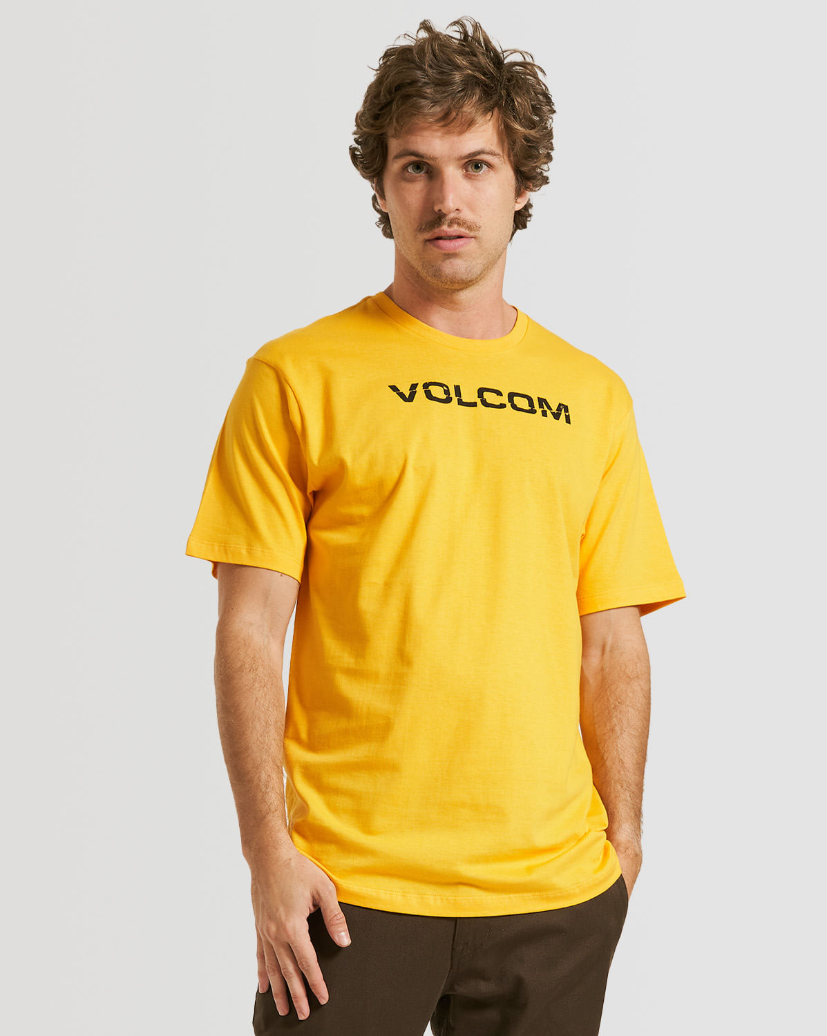 Camiseta Volcom Regular Ripp Euro Amarela