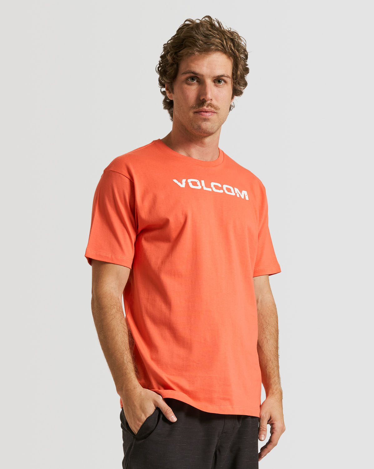 Camiseta Volcom Regular Ripp Euro Laranja