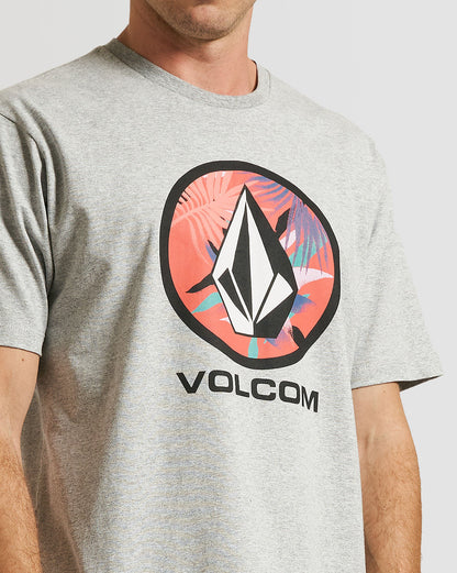 Camiseta Volcom Regular Circle Stone Leaf Cinza