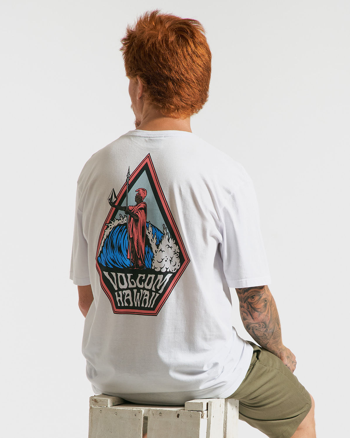 Camiseta Volcom Regular Barel King Branca