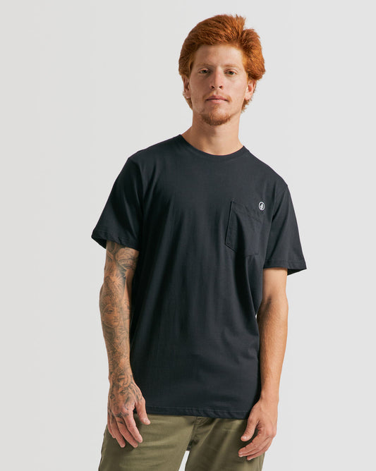 Camiseta Volcom Long Fit Solid Pocket Preta