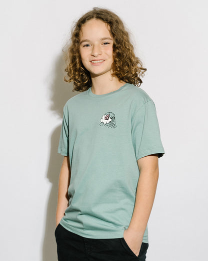 Camiseta Volcom Regular Breaker Juvenil Verde