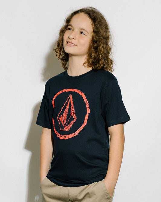 Camiseta Volcom Regular Circle Stone Juvenil Marinho