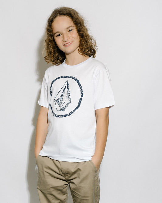 Camiseta Volcom Regular Circle Stone Juvenil Branca