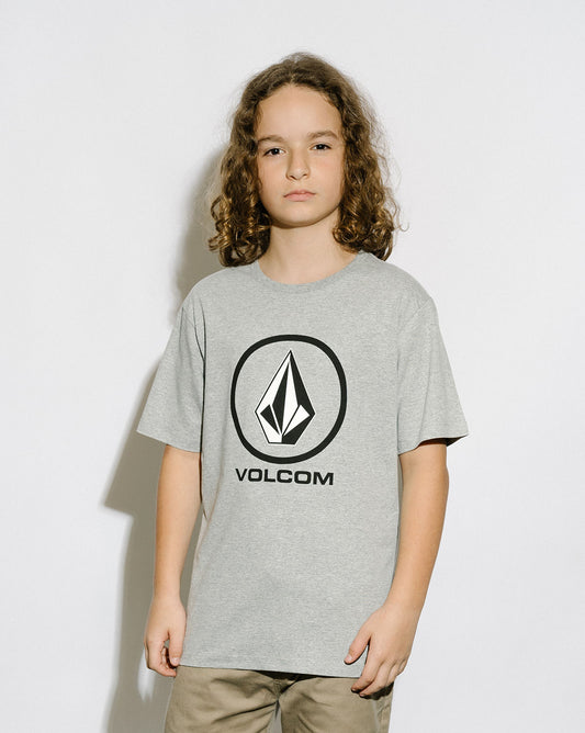 Camiseta Volcom Regular Crisp Stone Juvenil Cinza