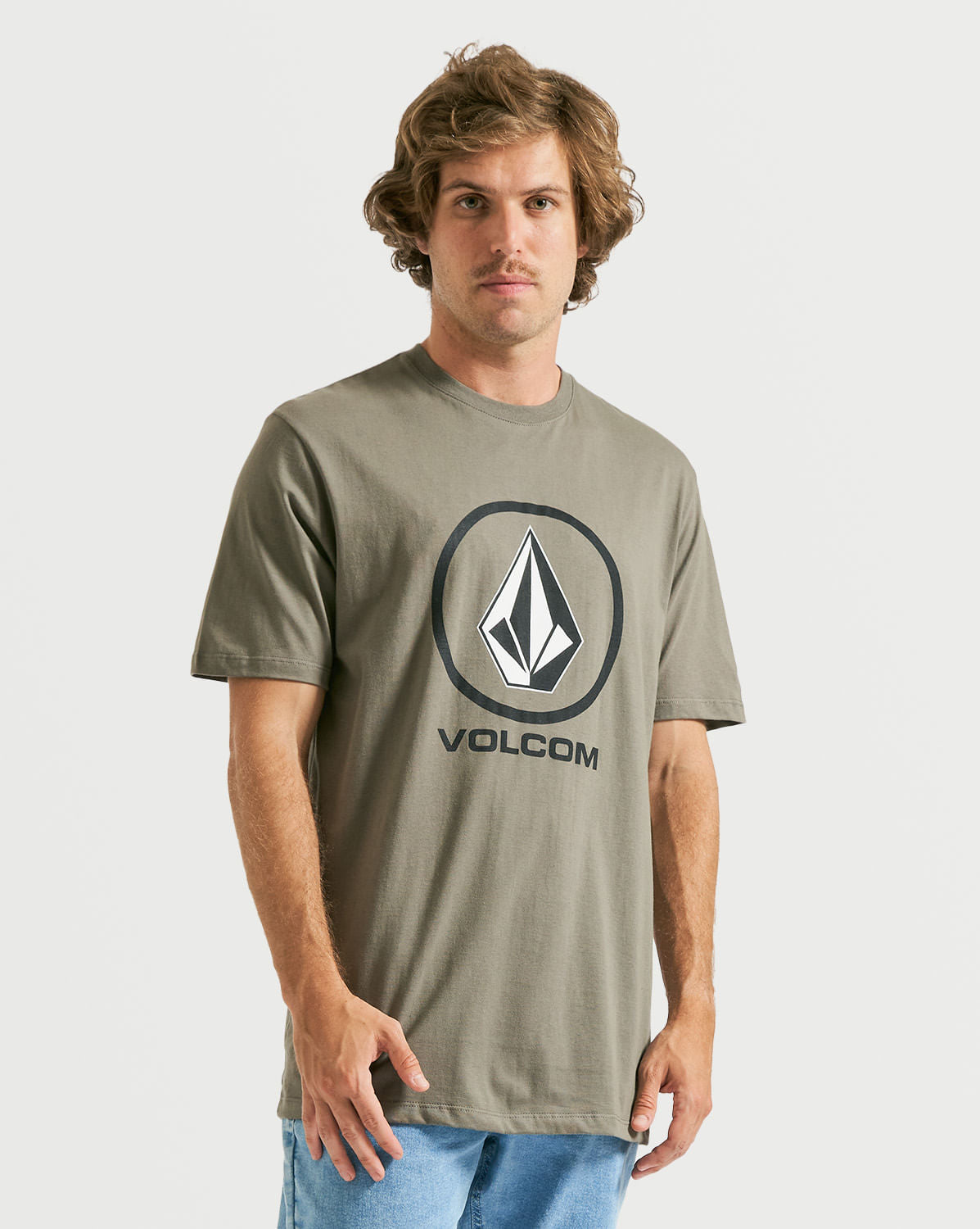 Camiseta Volcom Regular Crisp Stone Cinza