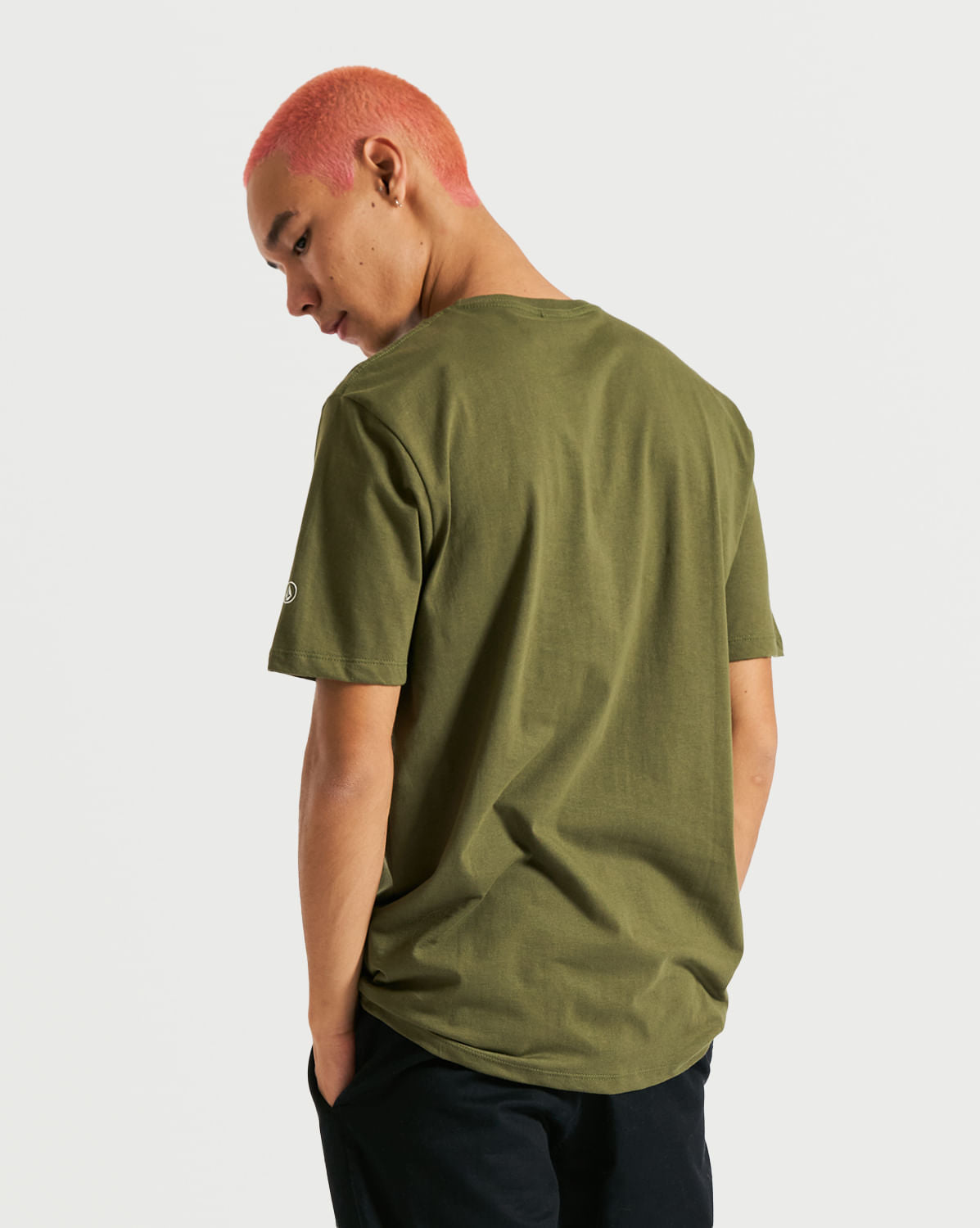 Camiseta Volcom Regular Solid Stone Militar