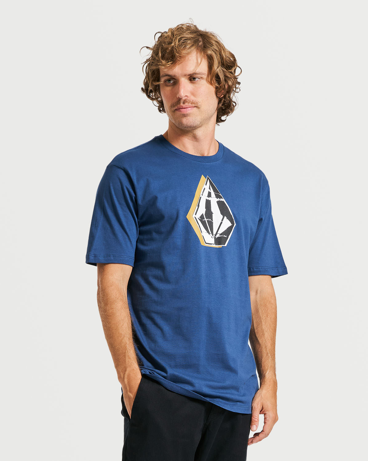 Camiseta Volcom Regular Slightly Removed Azul