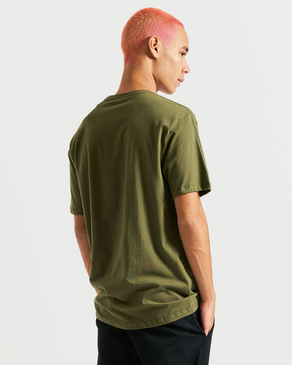 Camiseta Volcom Regular Double Take Militar