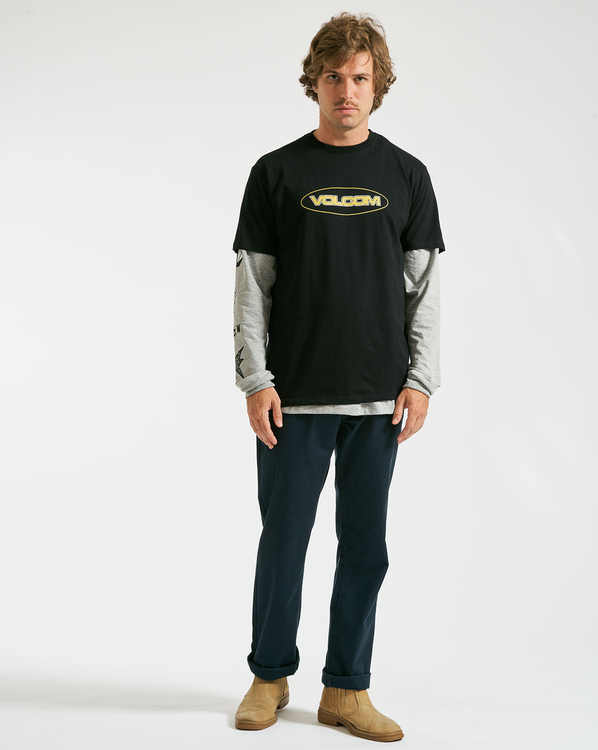 Camiseta Volcom Regular Dial Up Preta