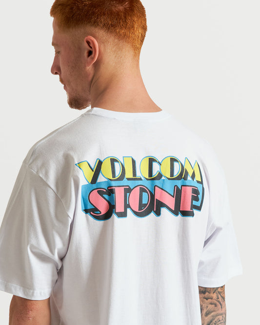 Camiseta Volcom Regular Stript Branca