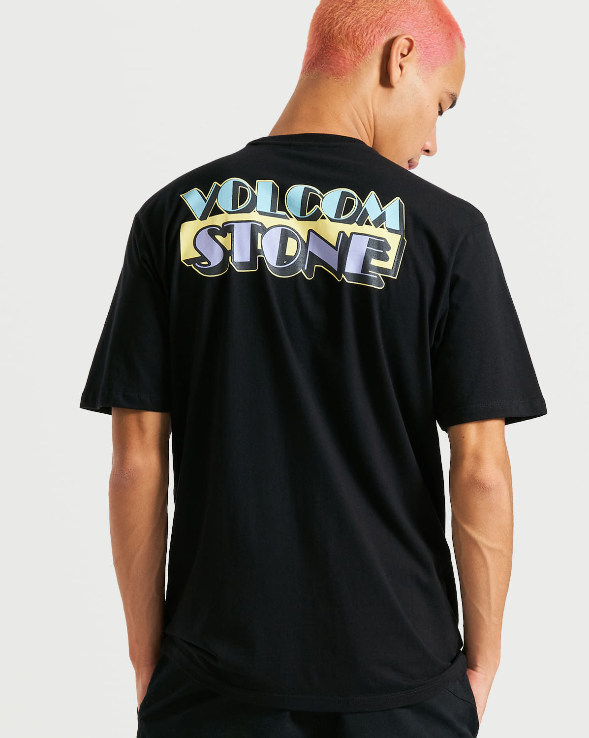 Camiseta Volcom Regular Stript Preto