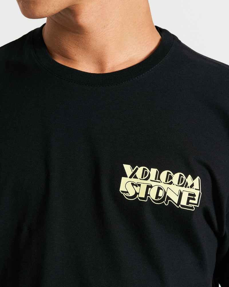 Camiseta Volcom Regular Stript Preto
