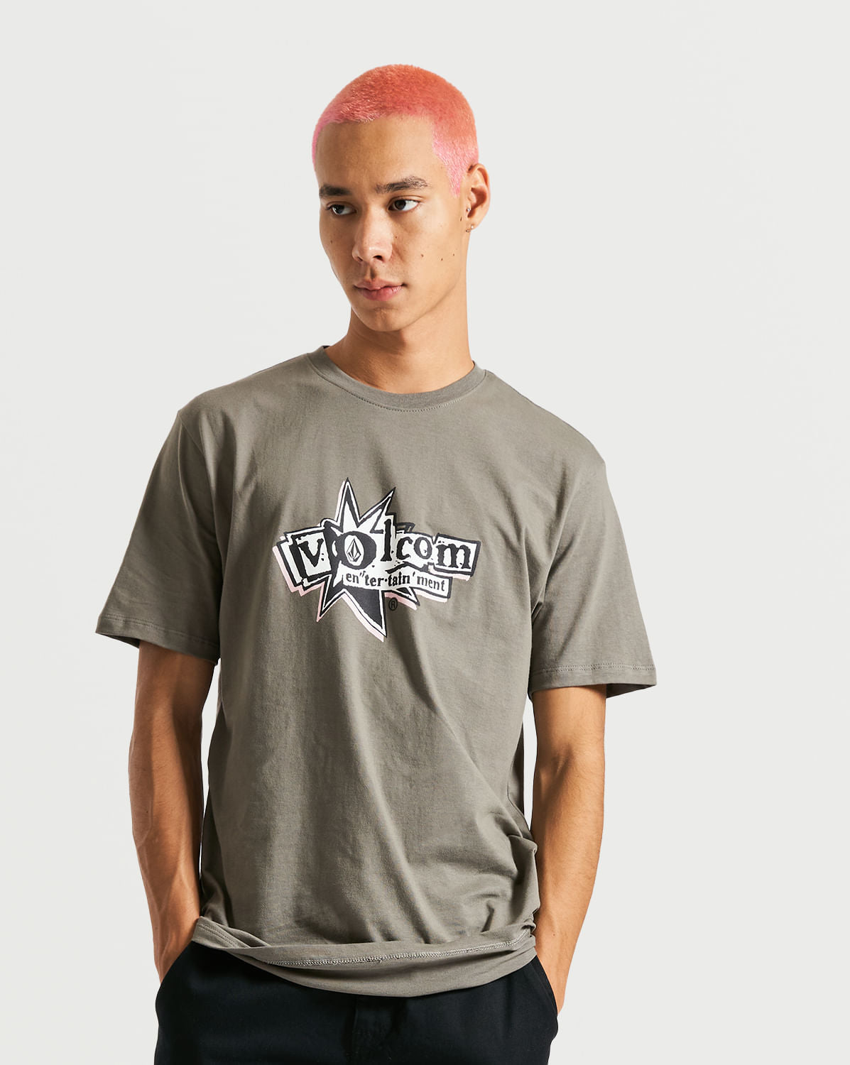 Camiseta Volcom Regular Ent Cinza