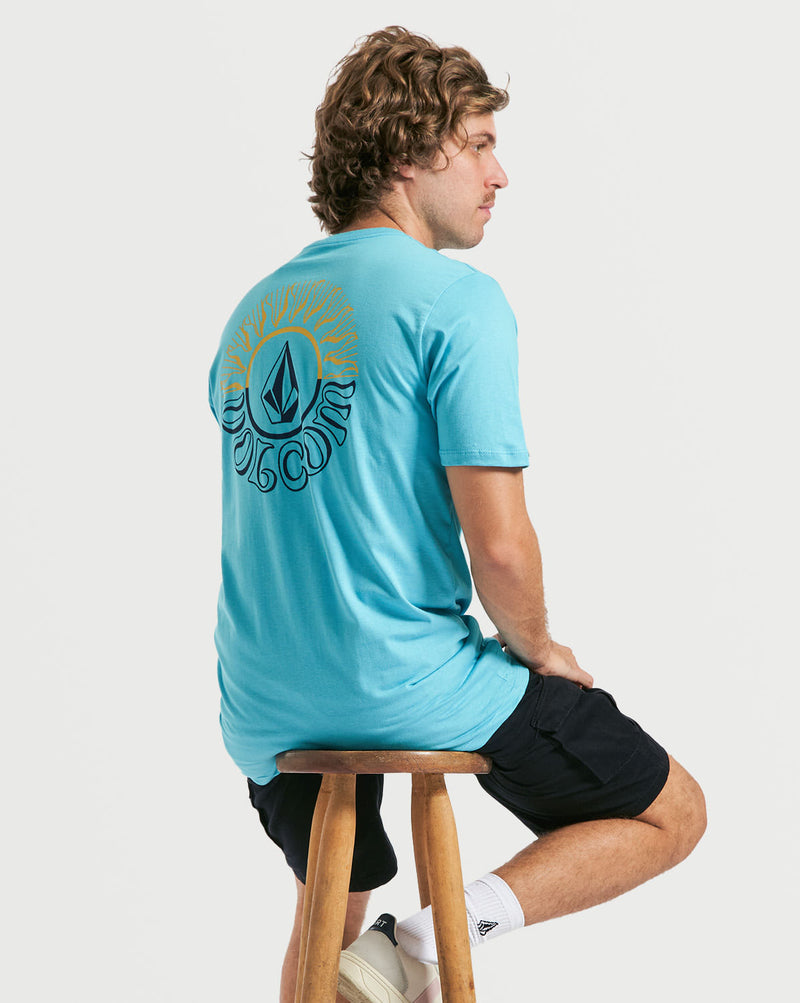 Camiseta Volcom Slim Glass Off Azul Claro