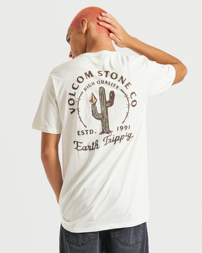 Camiseta Volcom Long Fit Prickly Off White